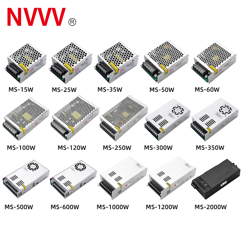 Nvvv Power Supply for Industrial Power Supply 5V12V24V36V48V 15W 25W 35W 100W 150W 200W 350W SMPS Switching Power Supply