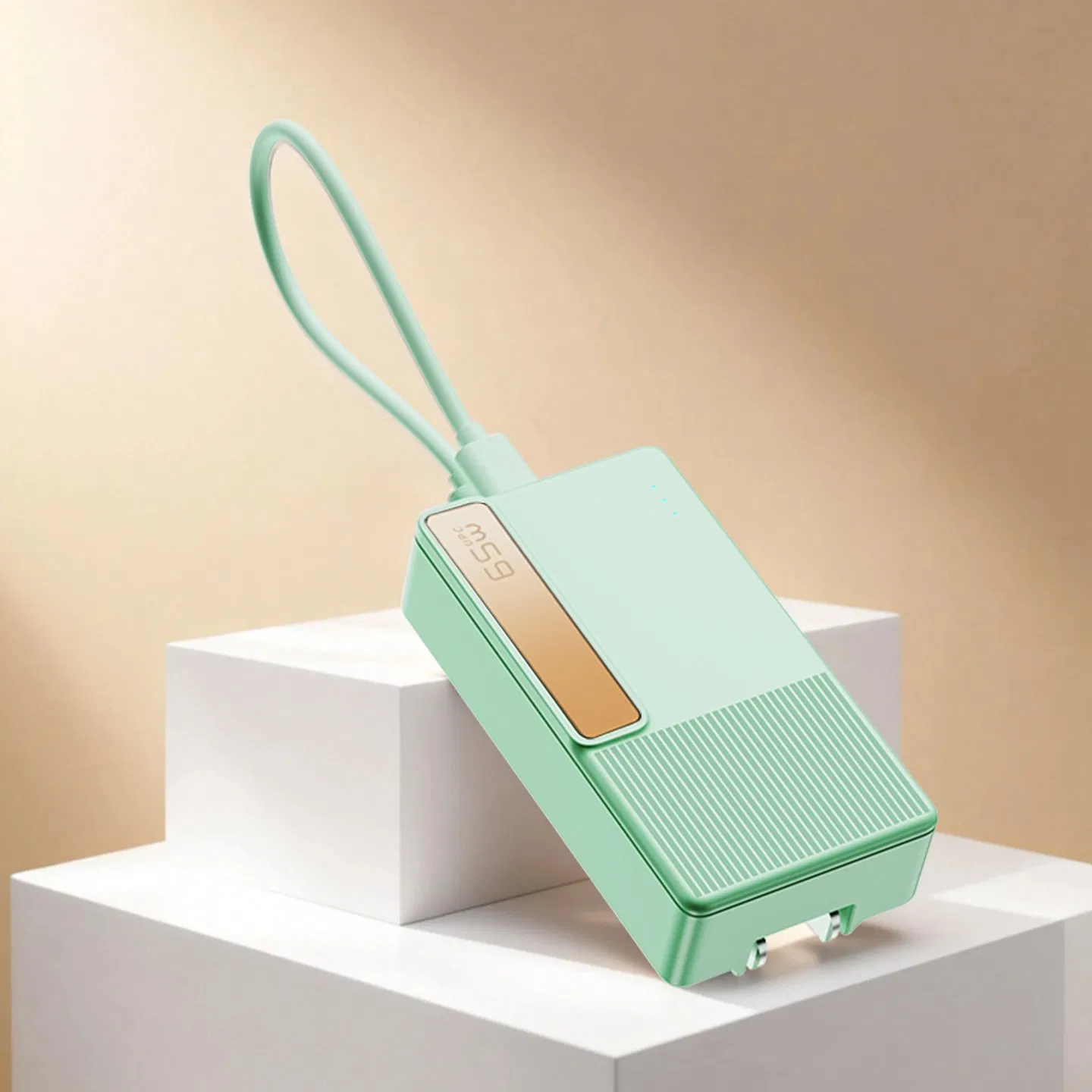 65W Uninterruptible Power Charger USB-C Port Fast GaN Charger 2000mAh Portable Charger Compact Design for Business Travel Easy Carrying