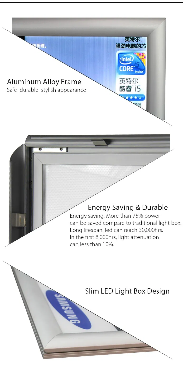 A4 A3 A2 A1 Backlit Poster Display Frame Menu Board Advertising Slim LED Light Box