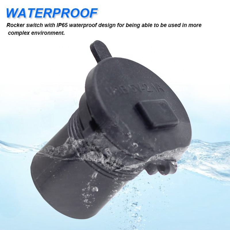 Clamp USB 12-24V Electric Bike Motorcycle Fast Charger 5V 2.1A Cover LED Indicator Light Rocker Switch Waterproof Socket Mobile