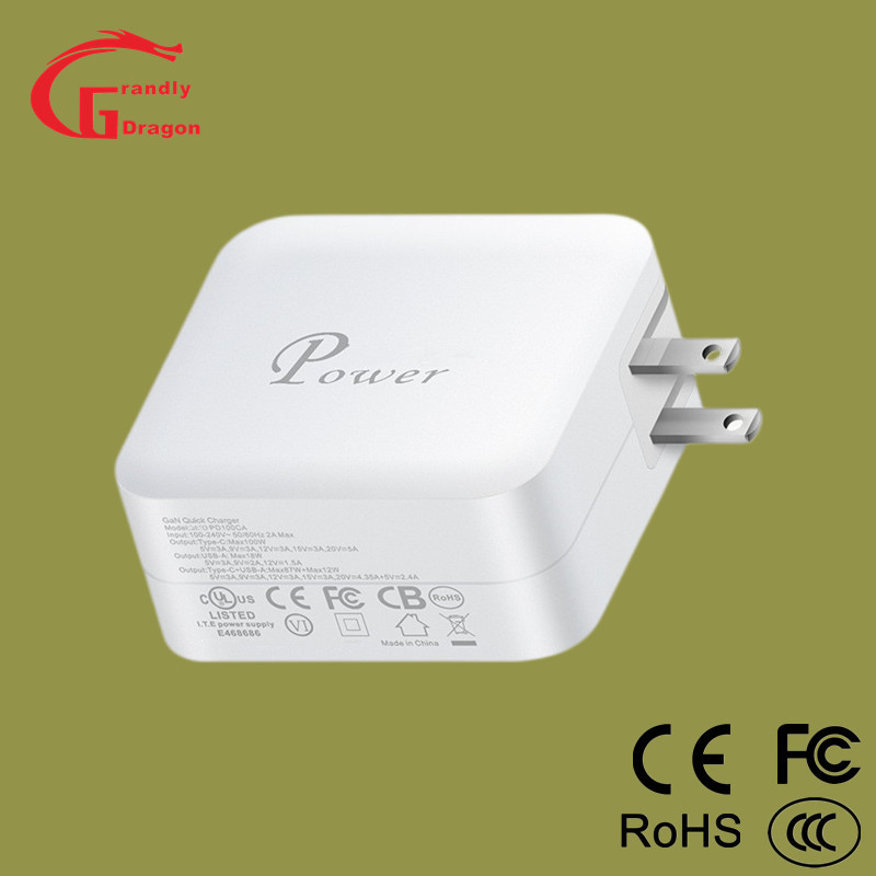 Universal 100W 120W 140W Pd Charger Fast USB Dual Type-C Pd Quick Fast Wall Charger for Xiaomi Redmi Mi Laptop Mobile Phone