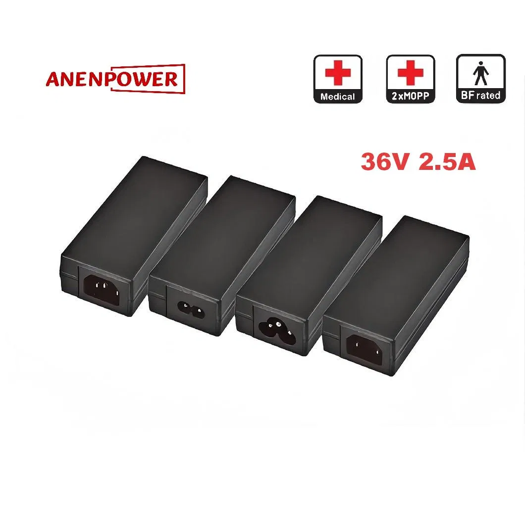 2*Mopp Switching Power Supply 12V 8A 100W Max Desktop IEC/UL 60601-1 Medical Power Adapter