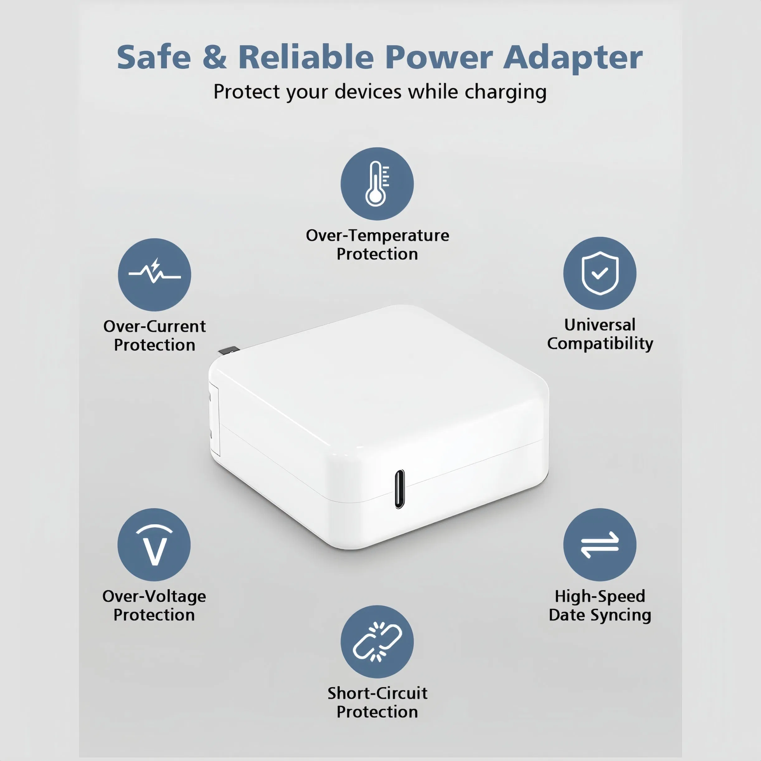 100W USB-C Power Delivery Charger Wall Adapter Laptop Compatible QC3.0 Ultra Slim 100W USB-C Pd Fast Charger Power Adapter CE FCC Certified