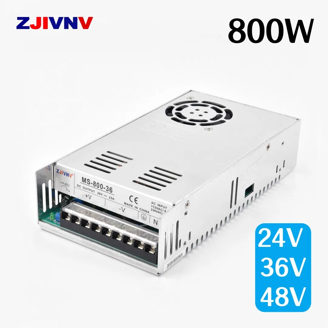 800W Switching Power Supply Input 220VAC DC 24V/36V/48V SMPS for LED Strip Light CCTV Motor Ms-800 Mini Size 33.3A