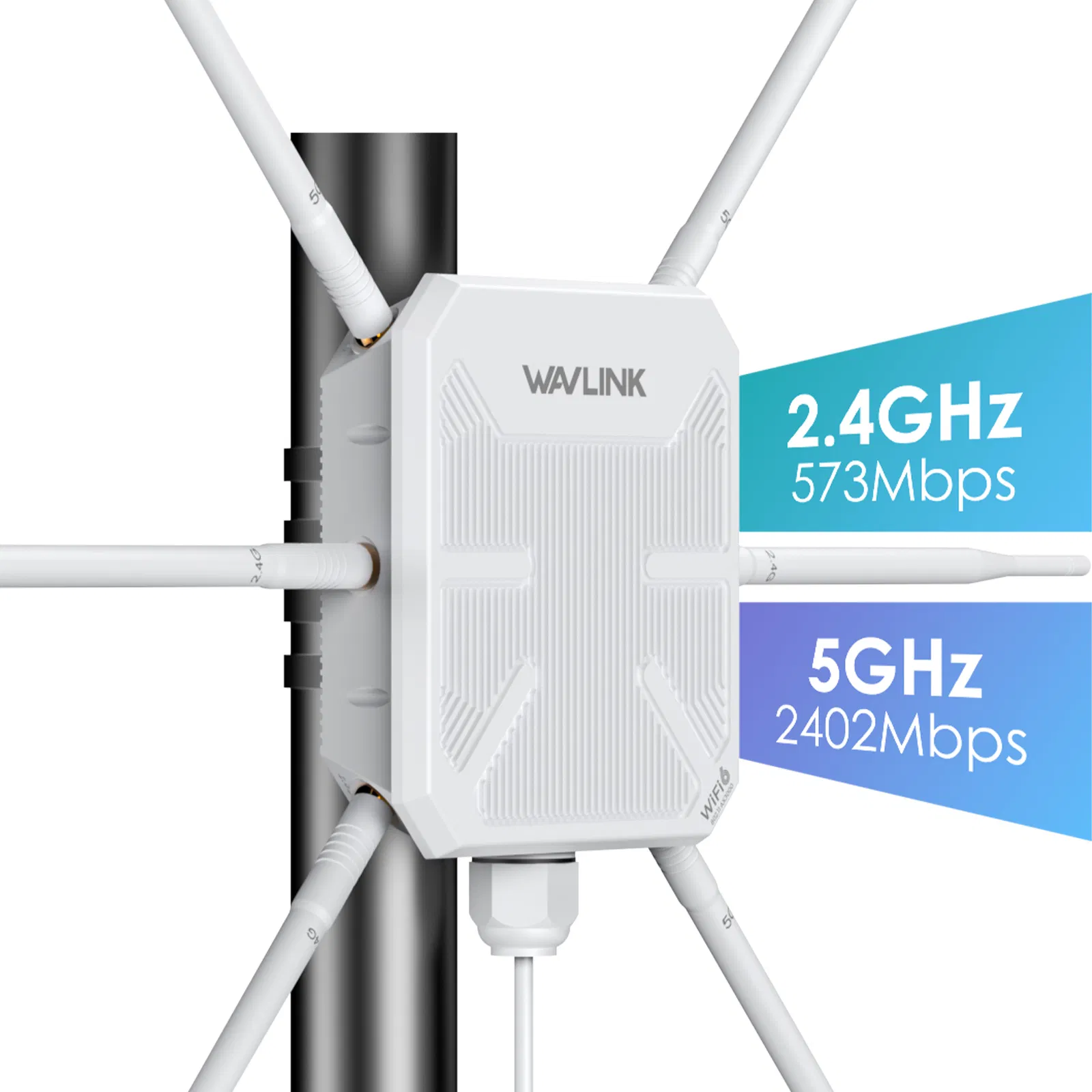 Wavlink WiFi6 Ax3000 Wn588hx3 Dual Band Wireless WiFi Extender Outdoor Access Point IP67 WiFi Router