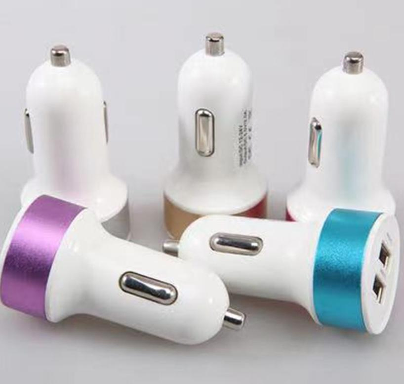 Multi 2 in 1 Dual USB Aluminum Car Power Plug Fast Charger