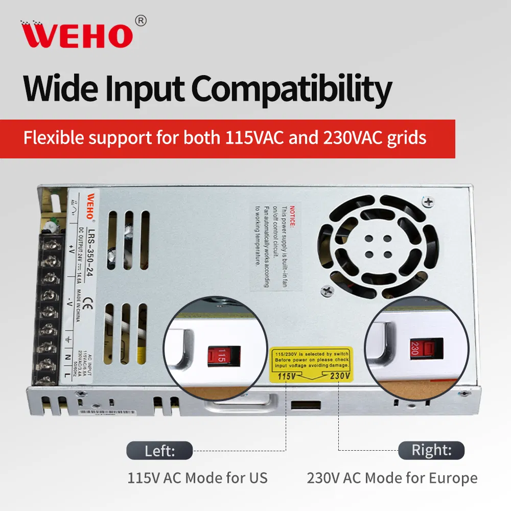 CE RoHS Lrs Series LED Driver Power Supply 35W 50W 75W 100W 150W 200W 250W 350W 400W 500W 12V 24V 36V 48V AC DC Industrial CCTV SMPS Switching Power Supply