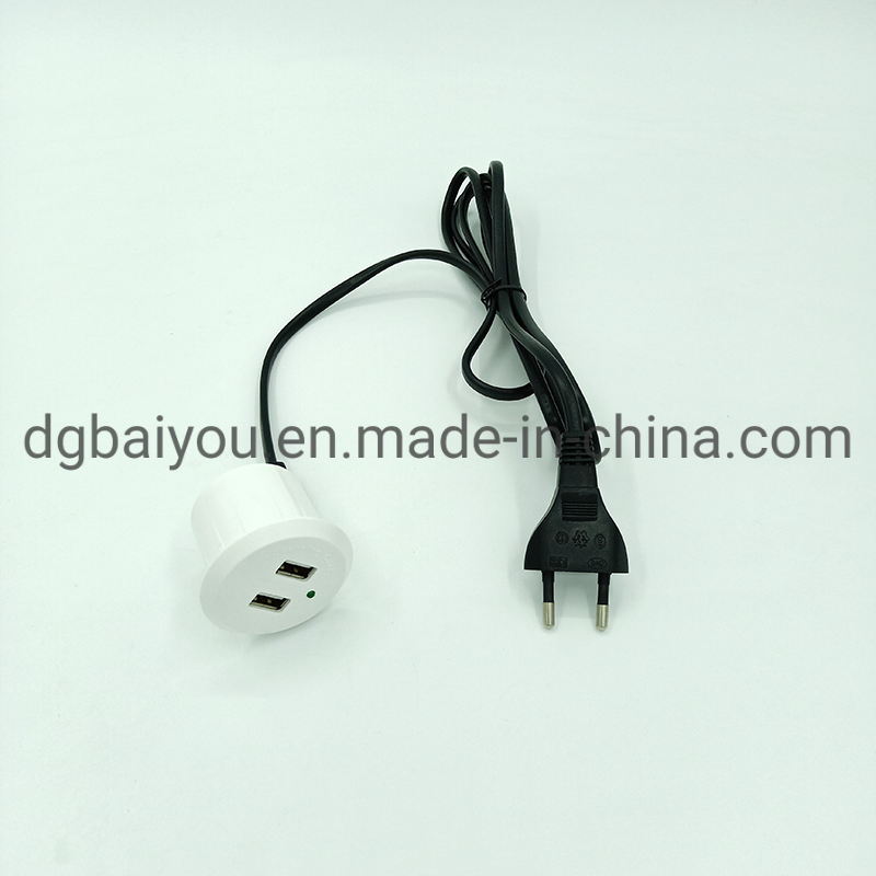 Tabletop Furniture Hotel High Speed Dual Port USB Charger Socket 5V2.1A EU Plug