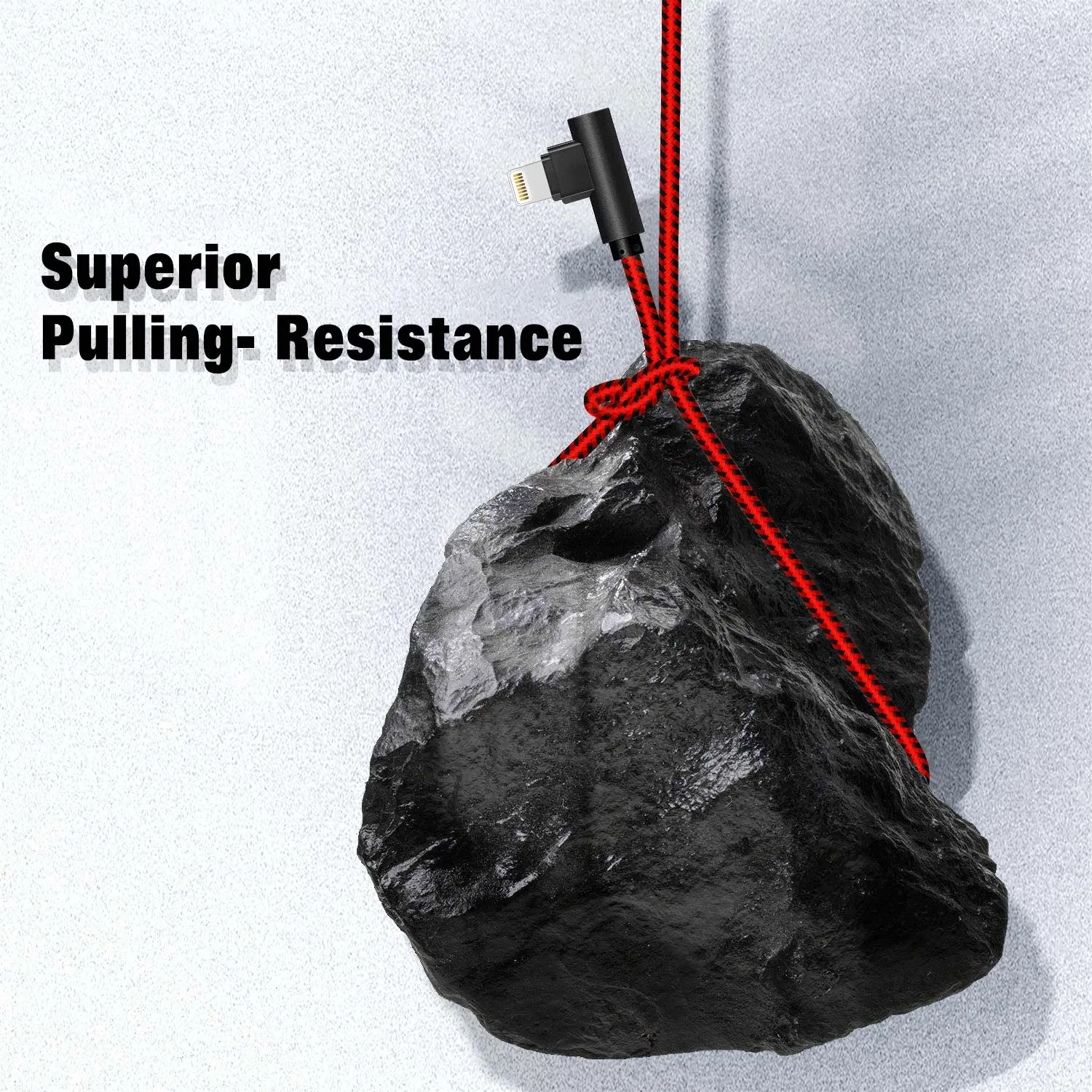 Fast Charging Nylon USB to Lightning Cable with 90 Degree Angle for iPhone Mfi Mobile Devices