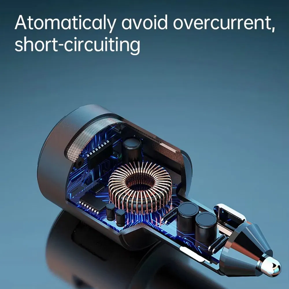 2026 New Arrival Metal Fast Charging 65W Power Delivery Adapter Mini Portable Car Charger