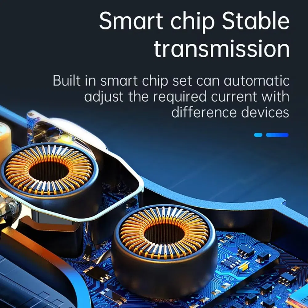 Universal 6-Port Car Charger 6-Port Super Power Car Charger Compatibility Multi-Device Fast Charging with Safety Protections