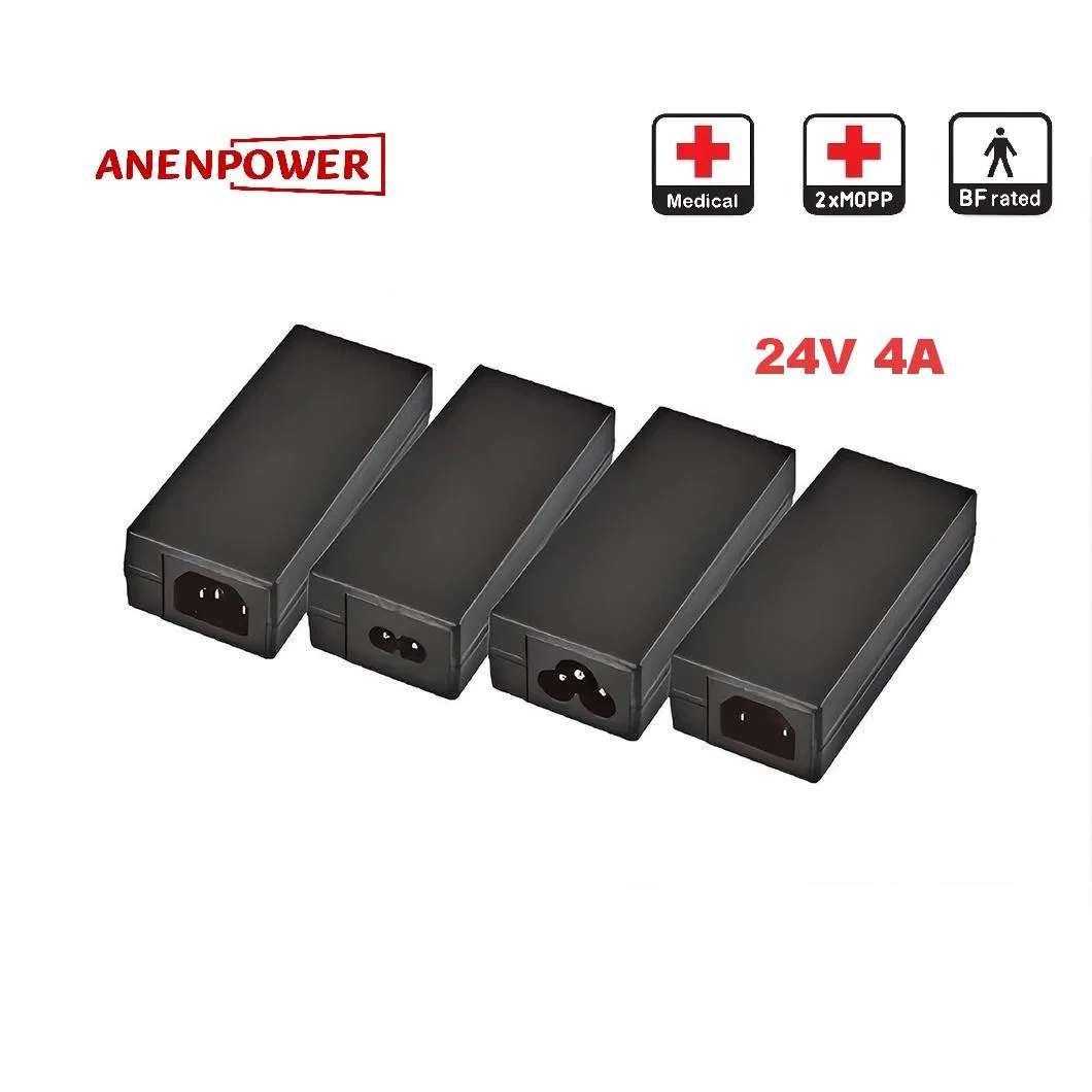2*Mopp Switching Power Supply 12V 8A 100W Max Desktop IEC/UL 60601-1 Medical Power Adapter