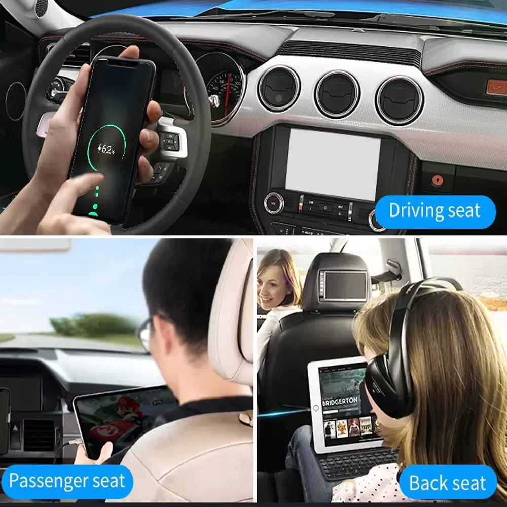 Factory Price QC3.0 Pd45W Car Charger with Voltage Monitoring &amp; Colorful Lights Professional Super Power Multi 6 Ports USB Charging