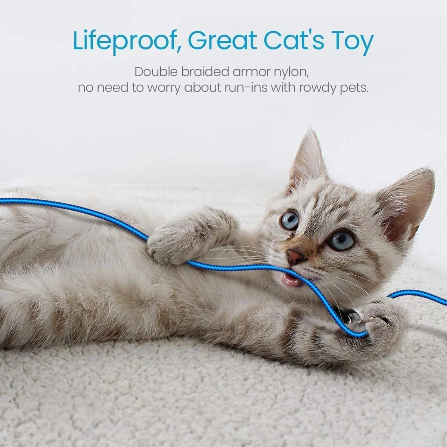 Durable Apple Mfi Certified USB to Lightning Cable USB-a Charging Wire Compatible with iPhone