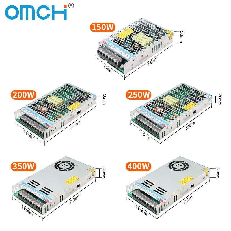 Omch Lrs Series Ultra-Thin Switching Power Supply AC DC 35W-400W 5V 12V 24V 48V Single Output Industrial Electronics