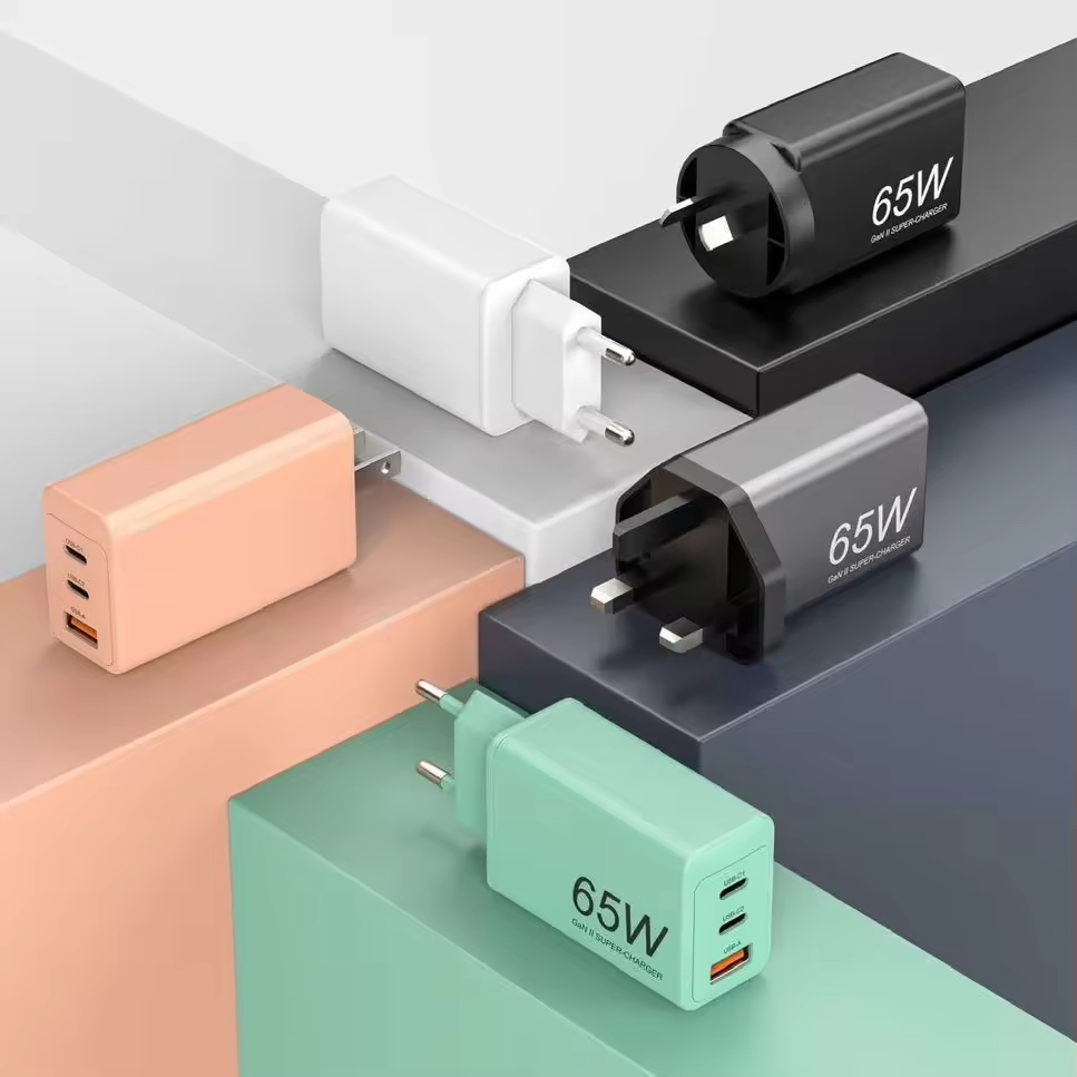 Pd 65W Charger QC3.0 Type-C Multi Ports Fast Mobile Phone Laptop Power Adapter GaN Charger 30W 45W 65W 100W Mobile Phone Charger Smallest 65W USB C Charger