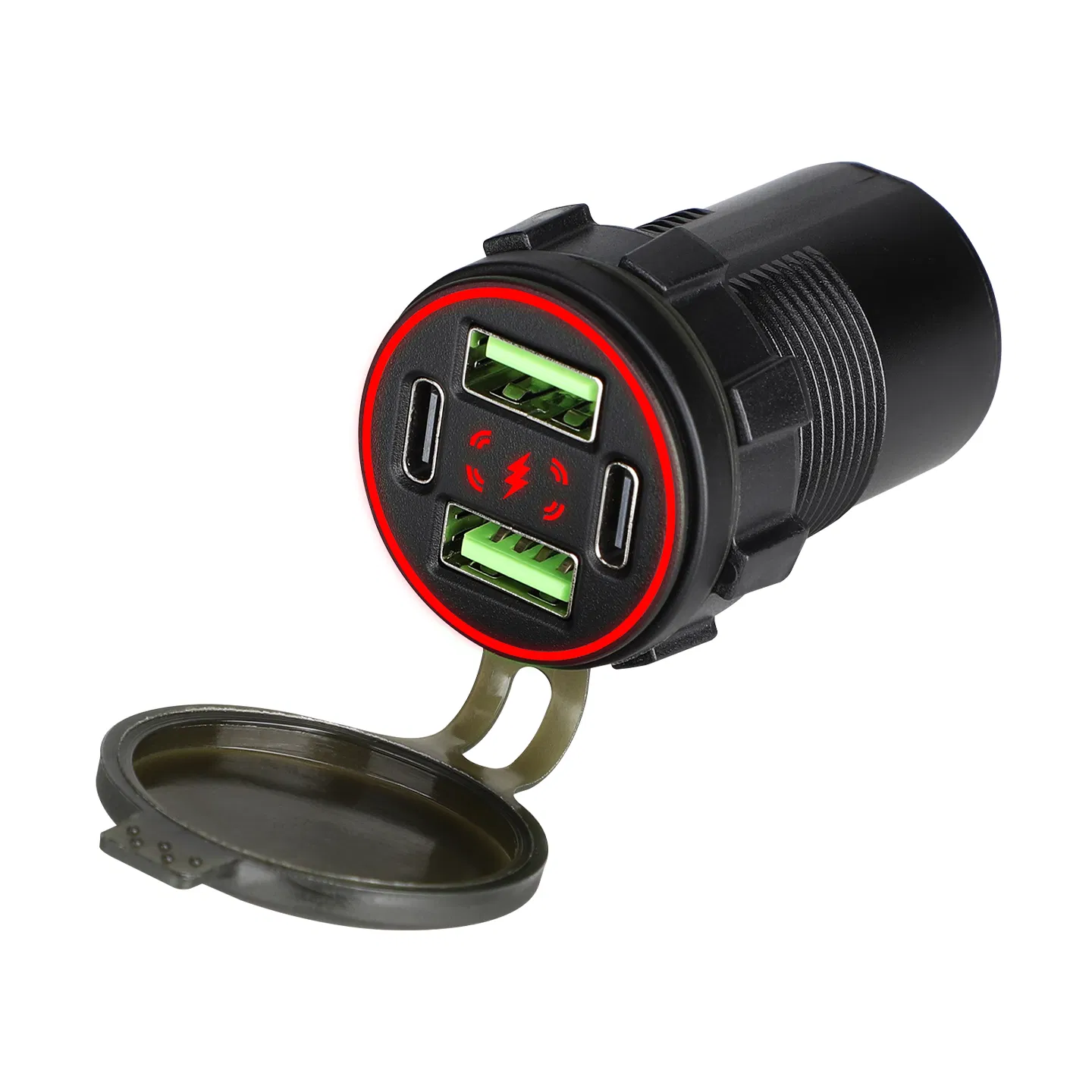 Custom Order Four Port Intelligent 12 to 24V Car Charging Device with Strong Power Delivery Fast Car Charger