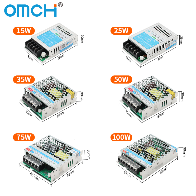 Omch Lrs Series Ultra-Thin Switching Power Supply AC DC 35W-400W 5V 12V 24V 48V Single Output Industrial Electronics