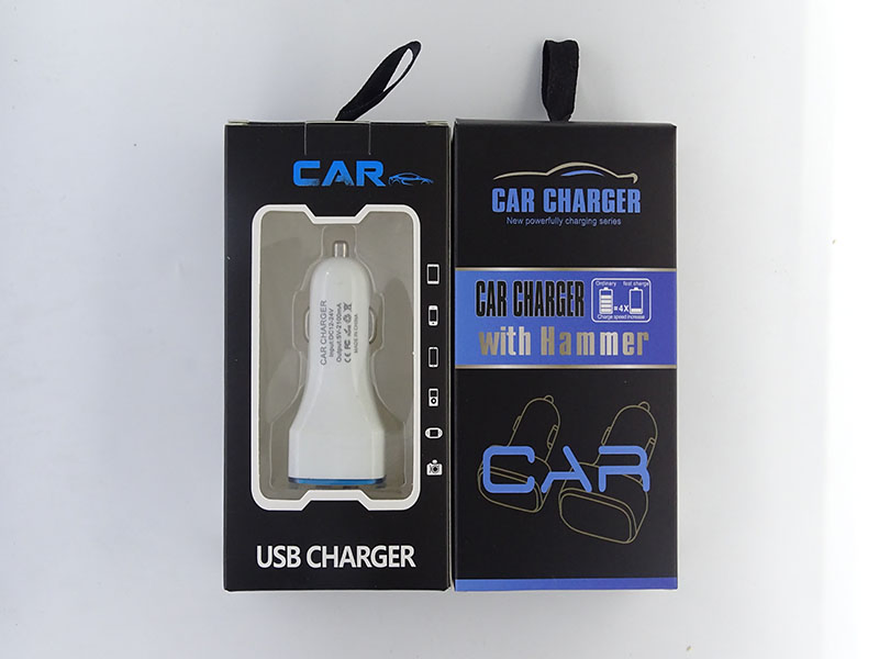 3.0 2.4A Dual USB Ports Black Color Car Charger