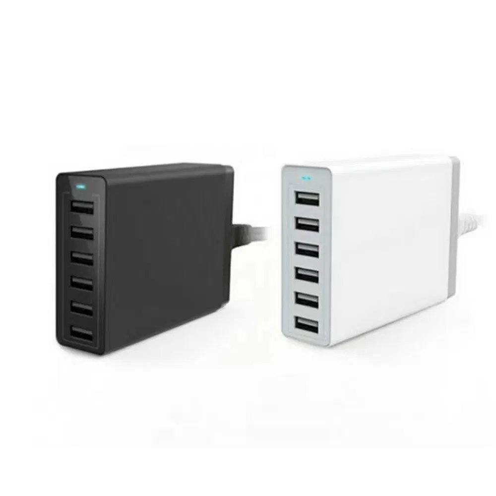 Fast Delivery 50W 6 Ports Portable Desktop Charging Supply 10A Mulit USB Travel Charger for Mobile/iPad