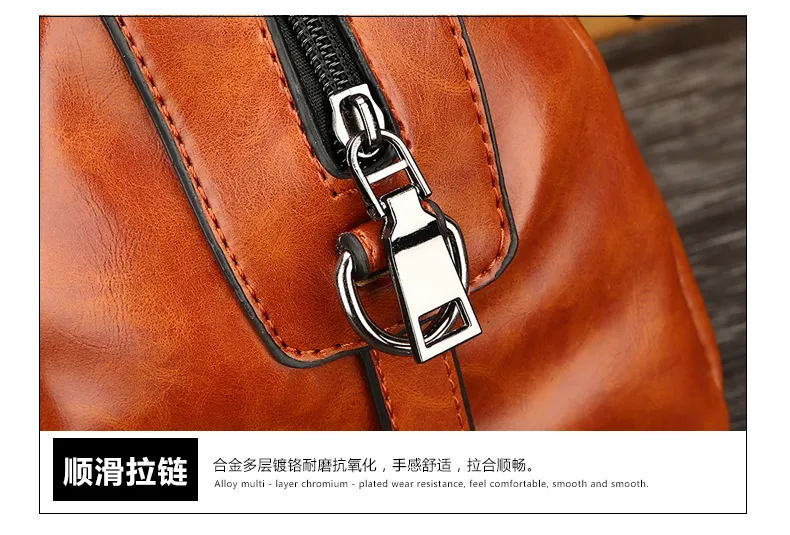 Nueva bolsa de médico de piel de aceite retro para mujeres; bolso grande S