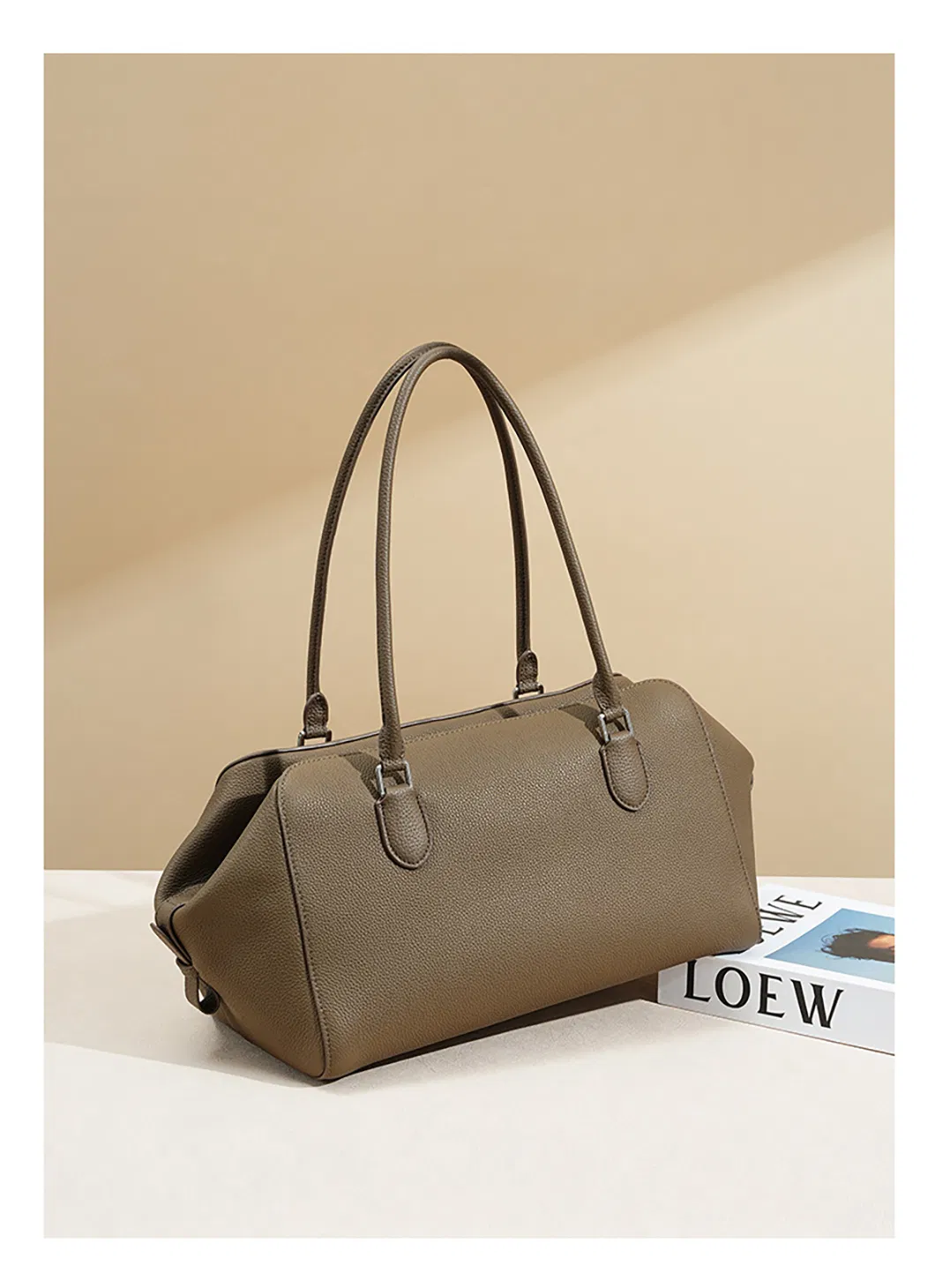 Bolso Baguette Avanzado de Moda de Cuero Genuino para Damas Bolso de Axila