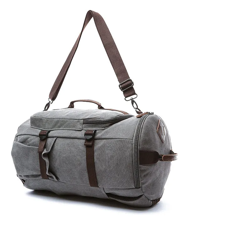 Mochila de lona tipo barril casual de moda para computadora portátil, mochila para escuela y universidad