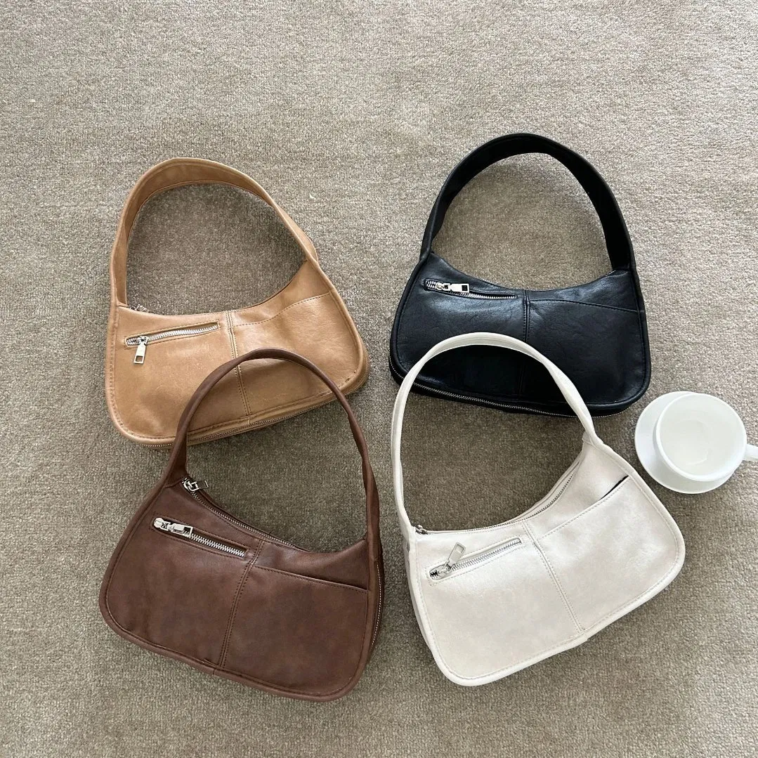 Bolso de hombro retro de axila, bolso cruzado lunar para mujeres