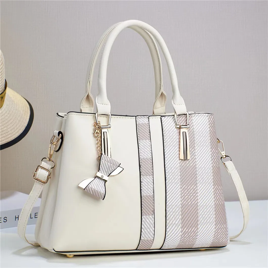 Bolso de cubo para mujeres con gran capacidad y lazo de cuadros