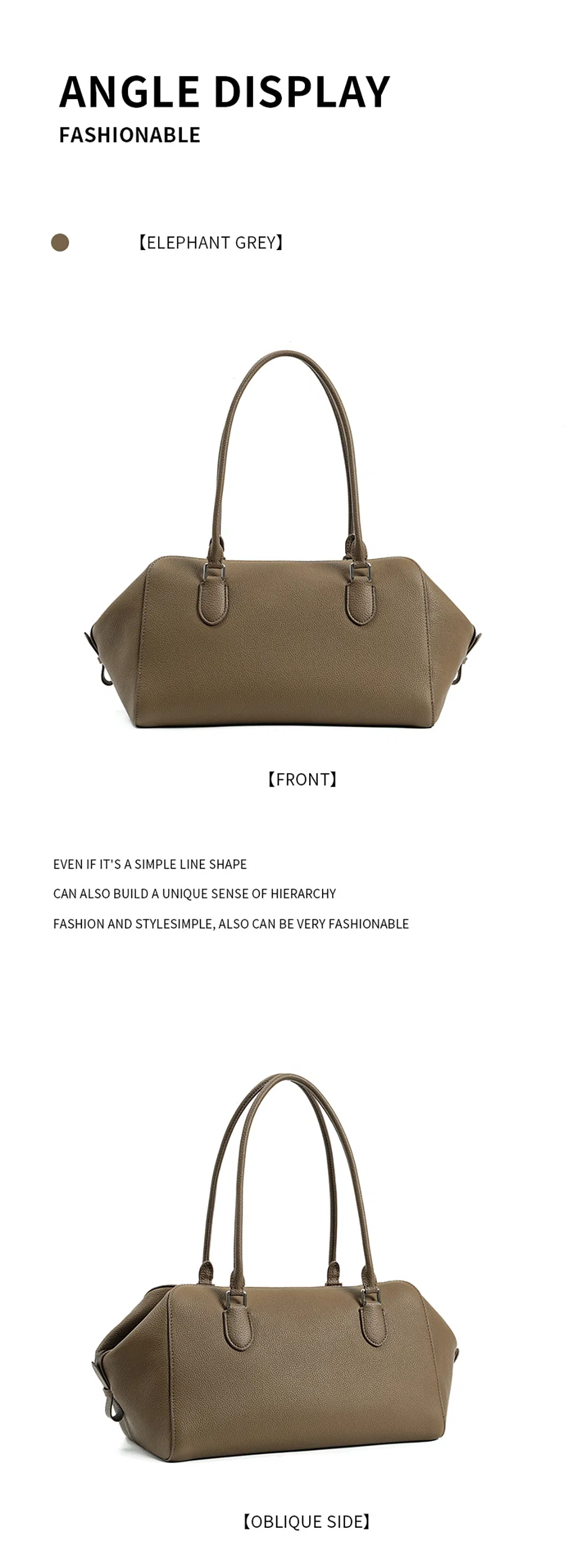 Bolso Baguette Avanzado de Moda de Cuero Genuino para Damas Bolso de Axila