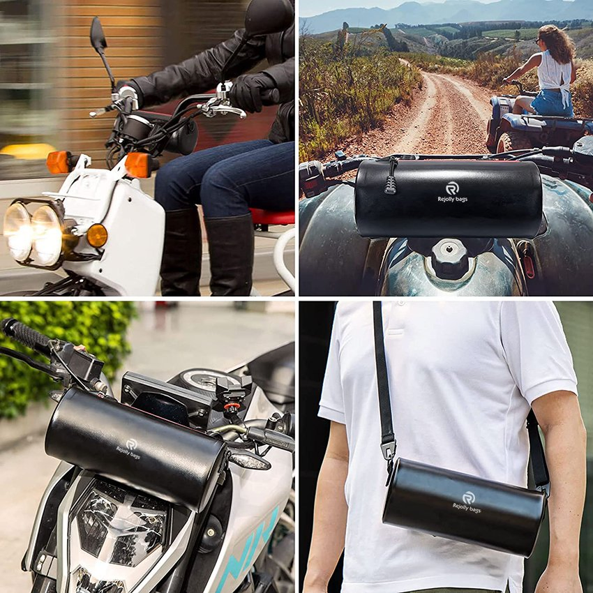 Bolsa de manillar de motocicleta universal impermeable con correa para el hombro, alforja de motocicleta, bolsa de herramientas tipo barril