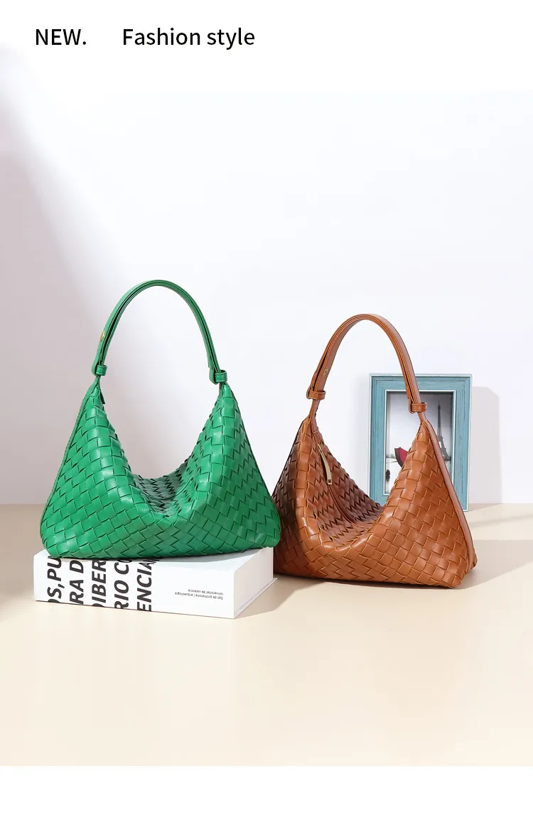 Bolso de hombro grande de capacidad para viajar, bolso de playa trenzado hecho a mano, tote tejido para damas