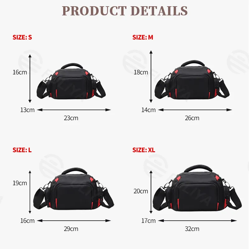 Funda de Cámara Personalizada DSLR Impermeable Portátil Bolsa de Hombro para Equipos de Fotografía y Grabación de Video