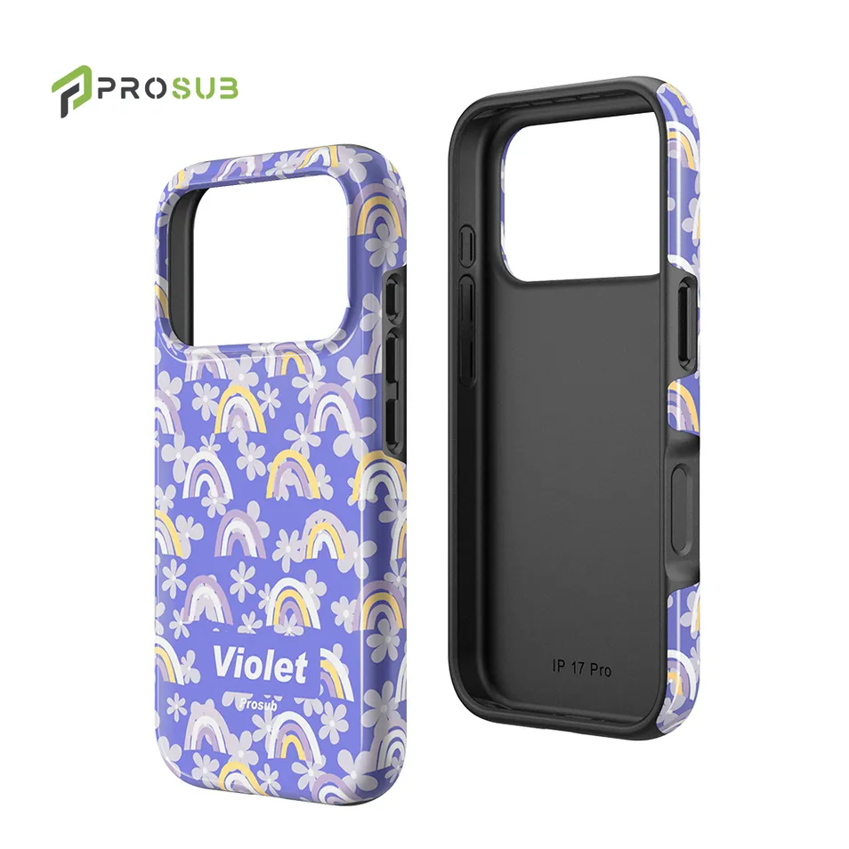 Funda 2-in-1 de Sublimación 3D Recubierta para iPhone 17 Serie Cubierta de Teléfono Móvil en Mate y Brillante en Blanco