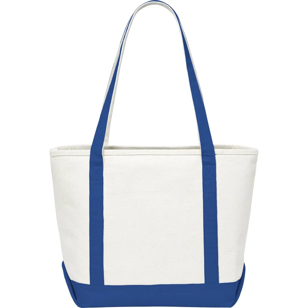 Bolso de mano de algodón de lienzo personalizado, ecológico, extra pesado, grande, para viajes a la playa, con cremallera y bolsillos frontales