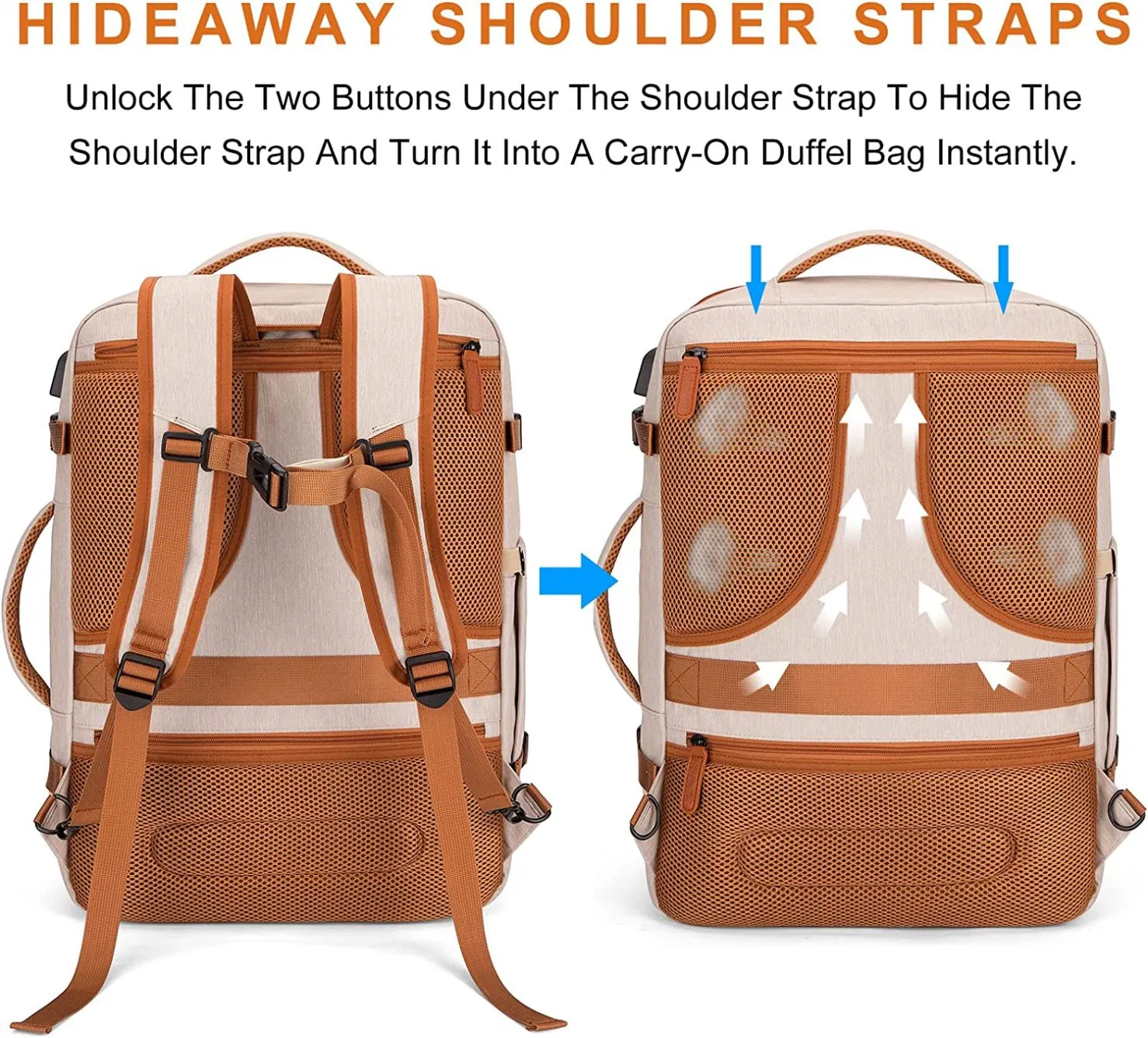 Europa 40L Maleta de vuelo de cabina, computadora portátil, viaje de negocios, mochila escolar
