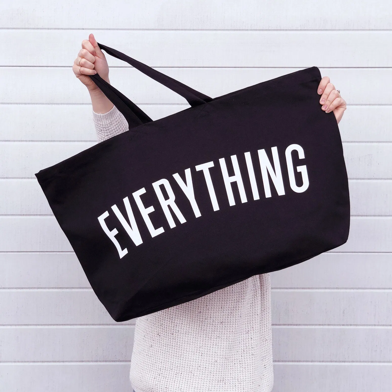 Bolsa de playa de lienzo personalizada con logo impreso, bolsa de viaje y compras de gran tamaño