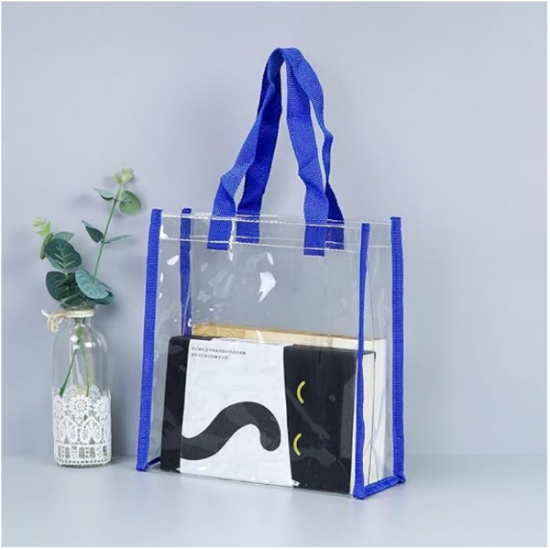 Bolsa grande de PVC transparente, tote de playa, bolso de hombro, bolsa de supermercado, bolsa de compras, bolsa de trabajo