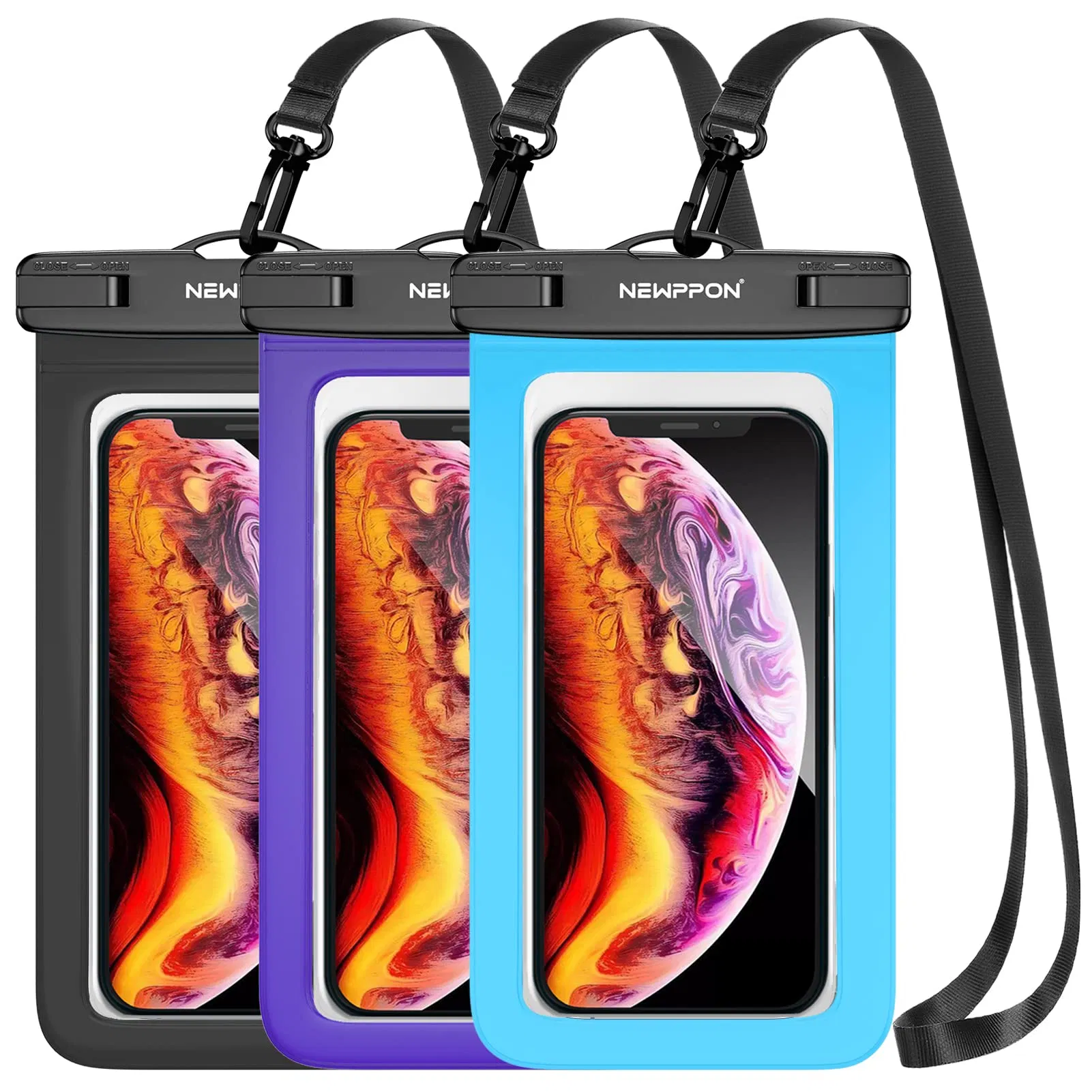 Funda para teléfono celular impermeable: bolsa seca impermeable con cordón para el cuello - soporte claro para celular bajo el agua, gran protector para iPhone y Samsung