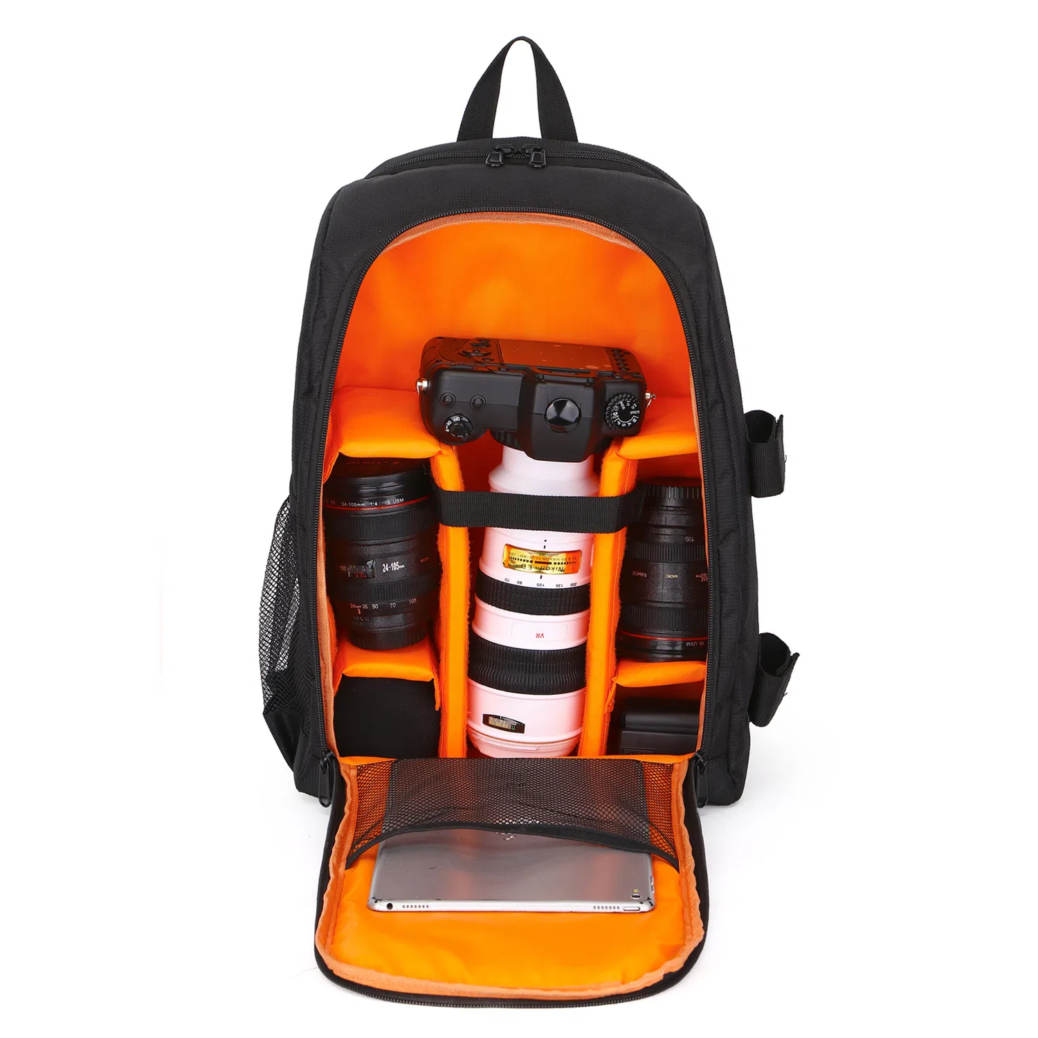 Vista lateral y compactibilidad de la mochila