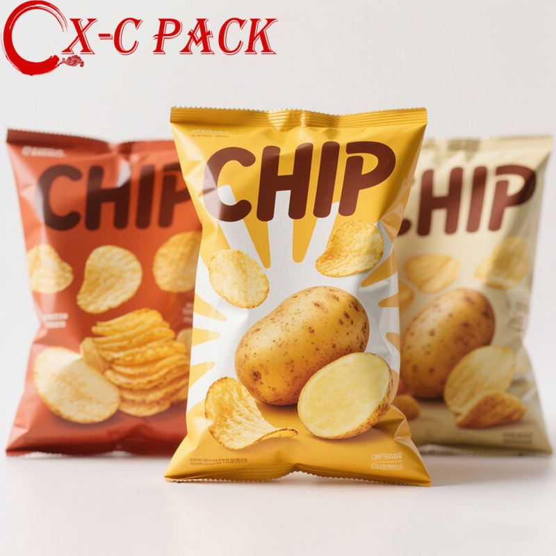 Bolsa de acordeón de sellado térmico personalizada de aluminio para empaquetado de papas fritas con sabor, nueces y galletas