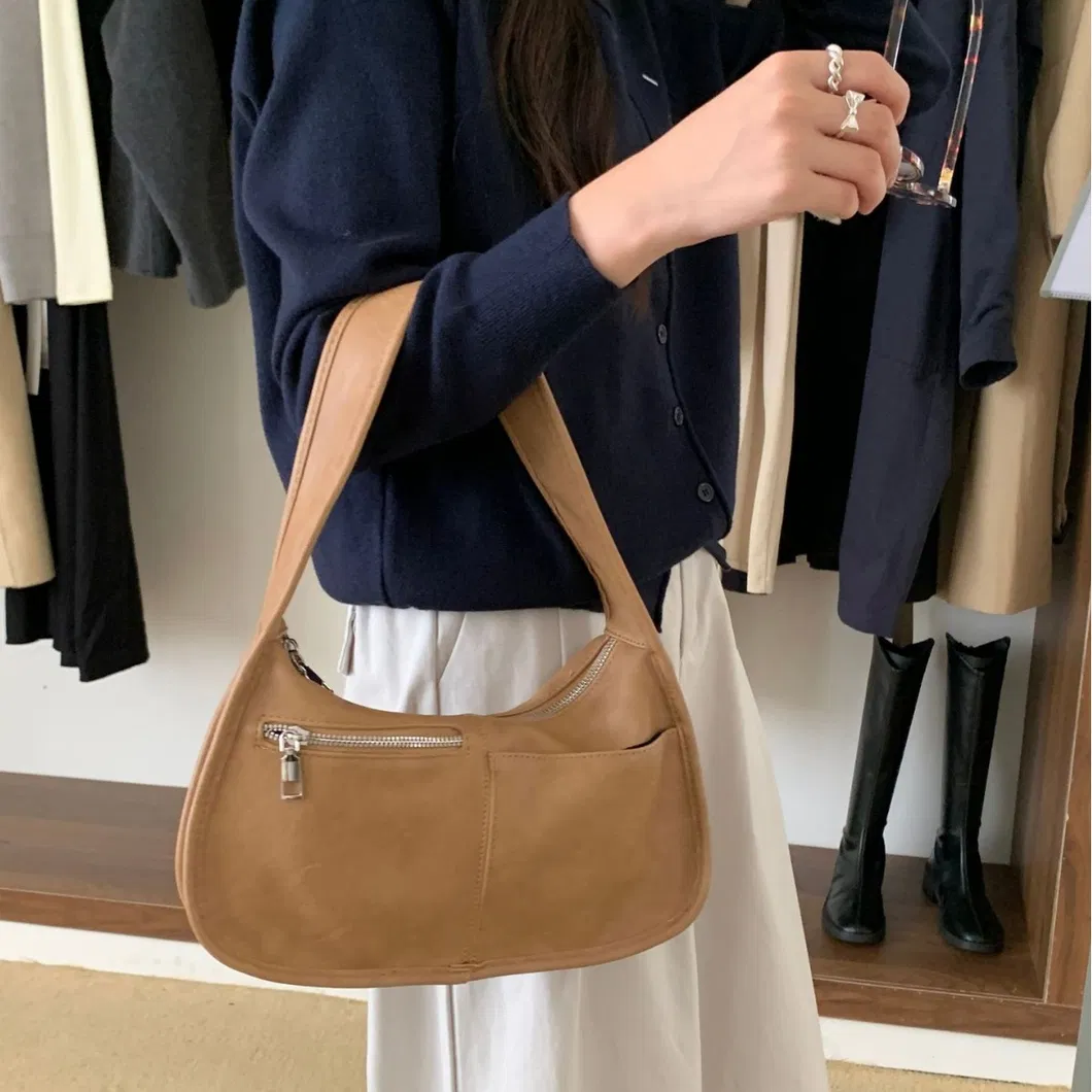 Bolso de hombro retro de axila, bolso cruzado lunar para mujeres