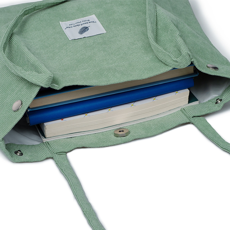 Bolsa de hombro de corduroy de color personalizado con bolsillos