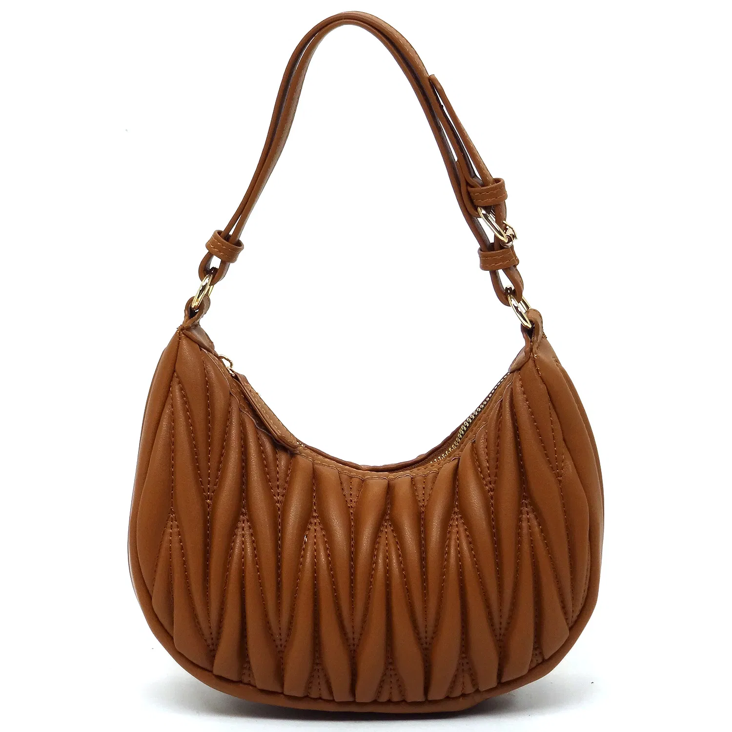 Bolso de Hombro Chevron Acolchado de Moda en Diseño Elegante de Hobo