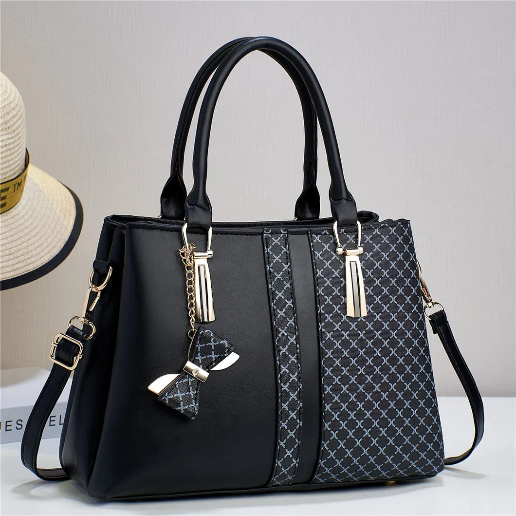Bolso de cubo para mujeres con gran capacidad y lazo de cuadros