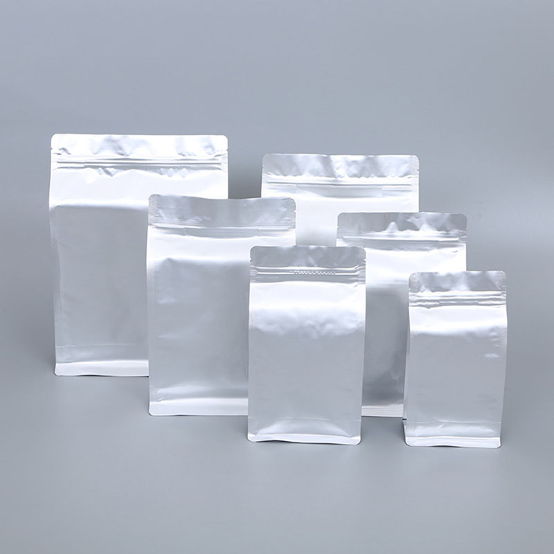 Bolsa de comida con cierre de aluminio, bolsa de café, empaquetado de comida, sellado de ocho lados, bolsa de bocadillos en acordeón