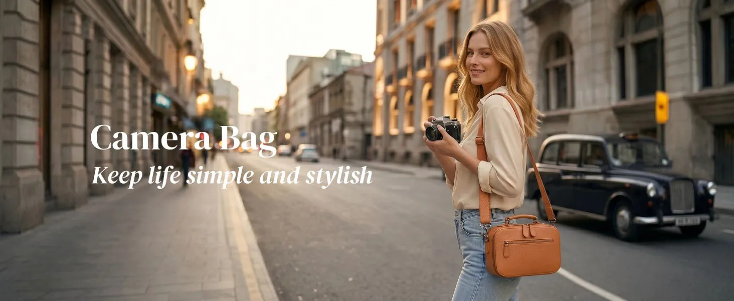 Bolsa de cámara cruzada de cuero PU impermeable con divisor desmontable
