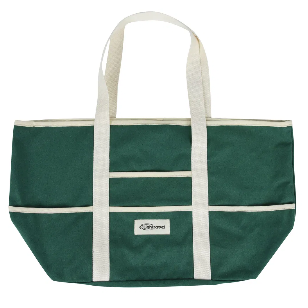 Bolsa de playa y camping de gran capacidad de lona verde oscuro para minoristas