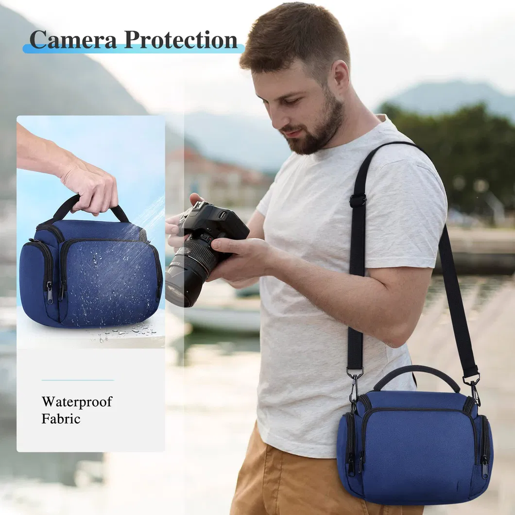 Funda de cámara pequeña de nylon, bolsa compacta para cámara con hombro