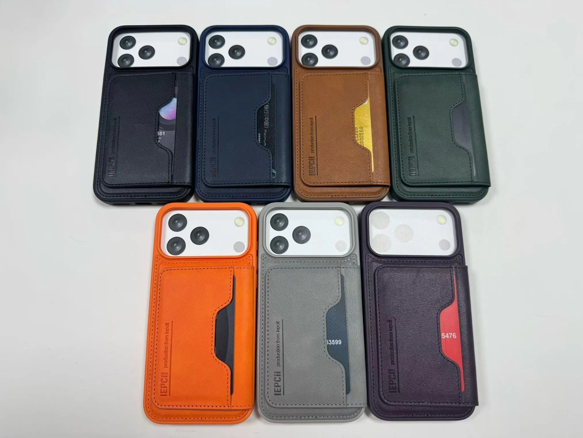 Fábrica Directa Mayorista Funda de Cuero Multifuncional con Tarjetero a Prueba de Golpes para iPhone17 PRO/17 PRO Max